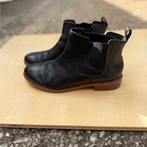 Clarks Black Leather Ankle Booties